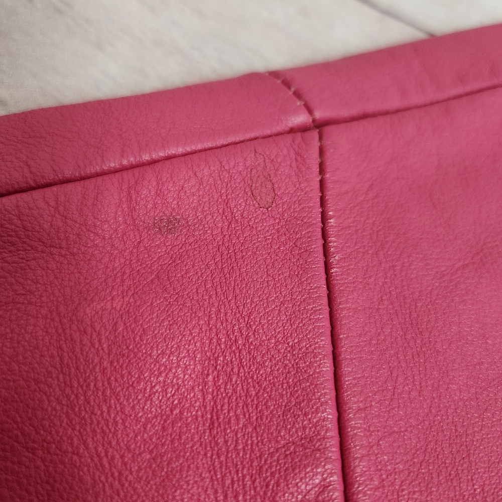 Wilsons Leather Raspberry Pink Fitted Moto Jacket - Picture 5 of 5